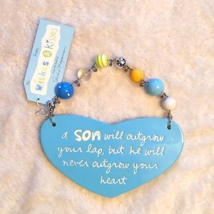 Wishes & Kisses Son Plaque NWT